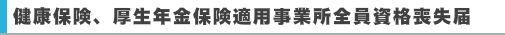 健康保険、厚生年金保険適用事業所全員資格喪失届