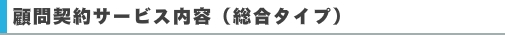 顧問契約サービス内容　総合タイプ